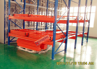 High Density Push Back Rack System Customized Height S235JR Material